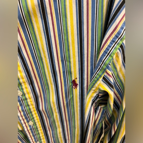 Vintage Ralph Lauren Stripe Classic fit Dress Shirt 100% Cotton XL - Picture 3 of 7